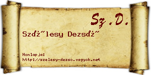 Szélesy Dezső névjegykártya